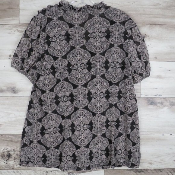 I-N-C* Women's Short Sleeve Low‎ V-Neck Button Down Ruffled Blouse~ Size 1X - Picture 2 of 13